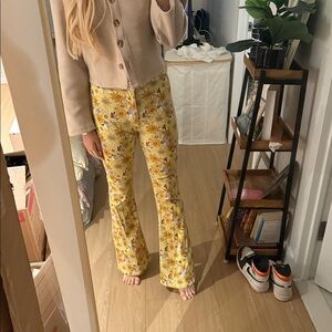 Floral Yellow Women's Pants